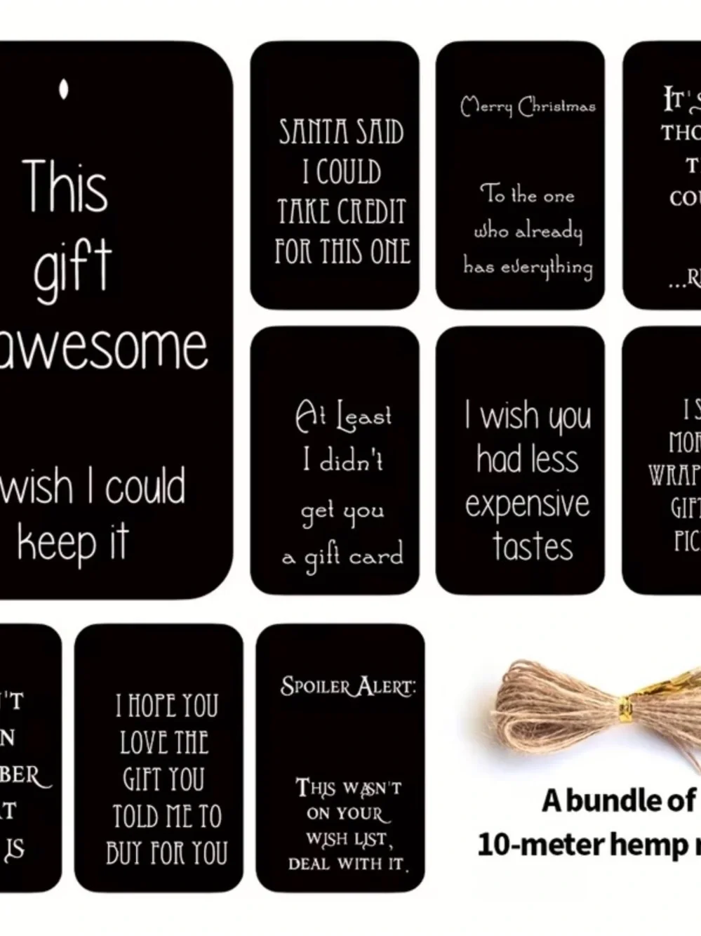 Holiday Gift Tags Set of 10 Funny Sayings